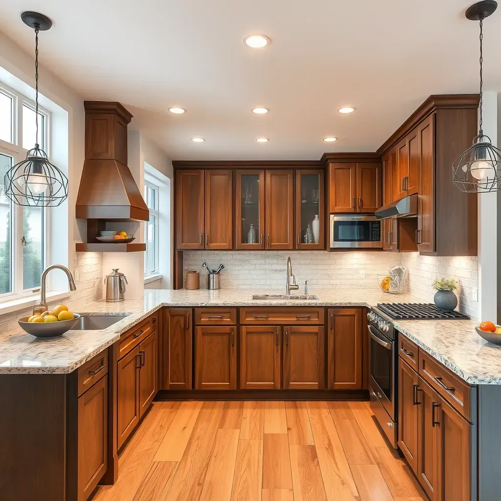 Spacious Arlington, TX modern kitchen with quartz countertops, white cabinets, stainless steel appliances, and natural light.