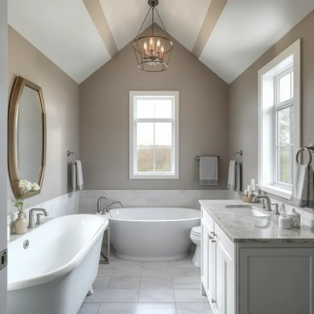 Modern bathroom remodel in Burleson, TX featuring a walk-in shower, quartz vanity, freestanding tub, and natural daylight.
