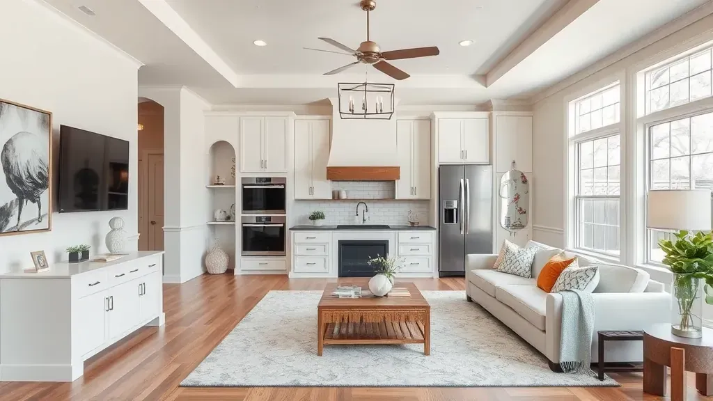 Home Remodeling in Prosper TX showcasing modern kitchen with updated appliances and elegant decor