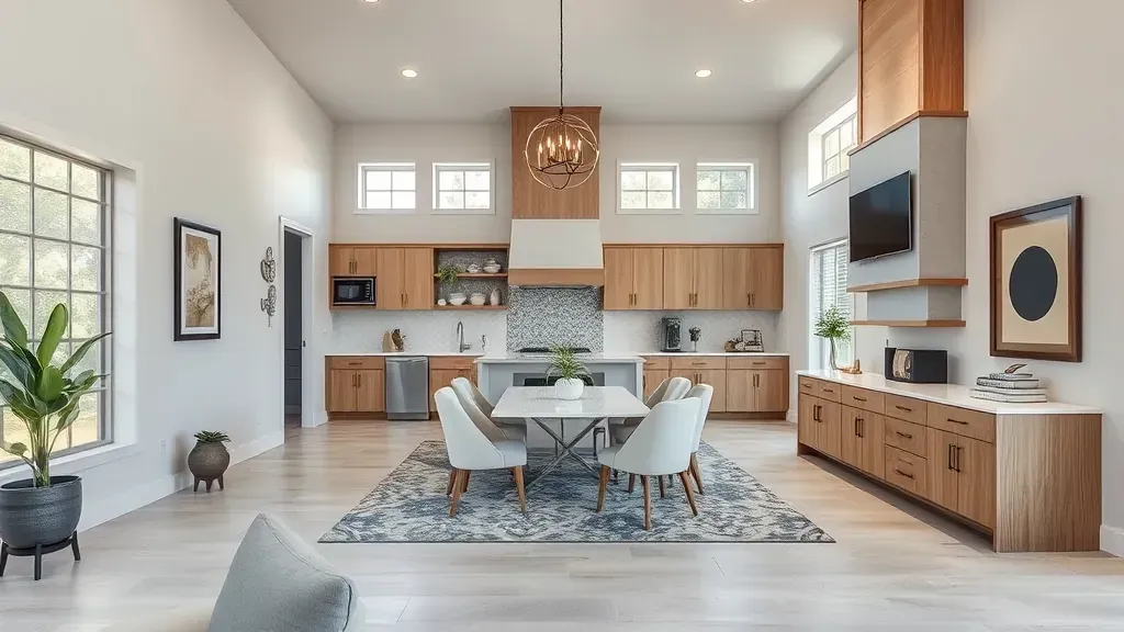 Home Remodeling in Denton, TX with modern kitchen and family area transformation.