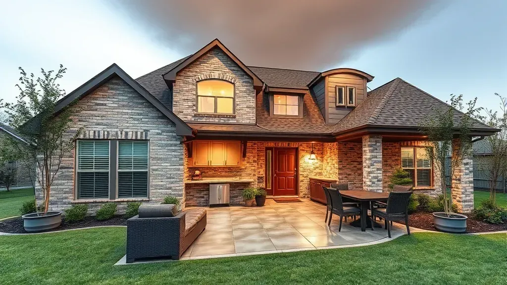 Renovated modern home in Grand Prairie, TX with sleek kitchen, spacious living, stylish fixtures, and lush backyard views.