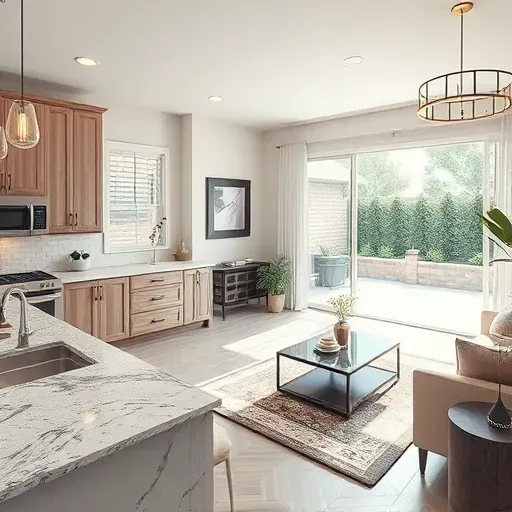 Modern home interior in Allen, TX with stylish living room, upgraded kitchen, hardwood floors, and elegant decor.