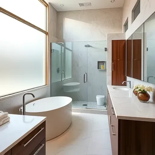 Recently remodeled Haslet, TX bathroom featuring modern fixtures, a glass shower, soaking tub, and elegant cabinetry.