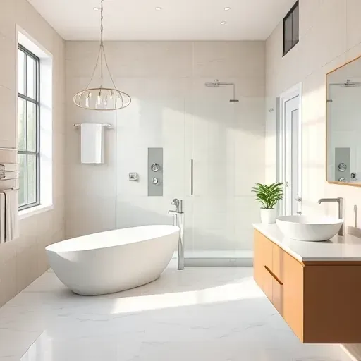 Beautiful remodeled Cedar Hill TX bathroom with a freestanding tub, walk-in shower, marble floors, and modern fixtures