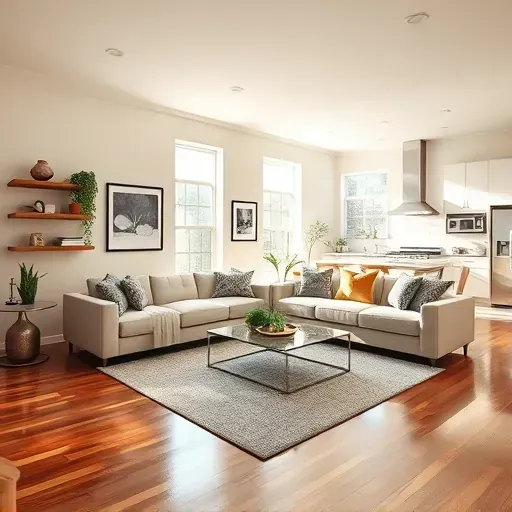 Completed home remodeling in Arlington TX featuring a bright living room with modern decor and inviting ambiance.