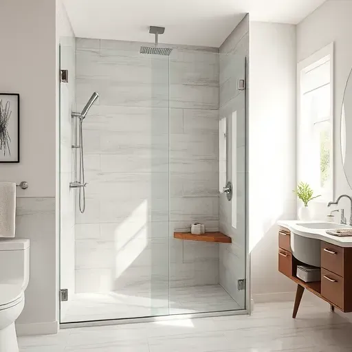 Renovated Arlington TX modern shower with sleek tiles, frameless glass, chrome fixtures, and stylish bathroom decor