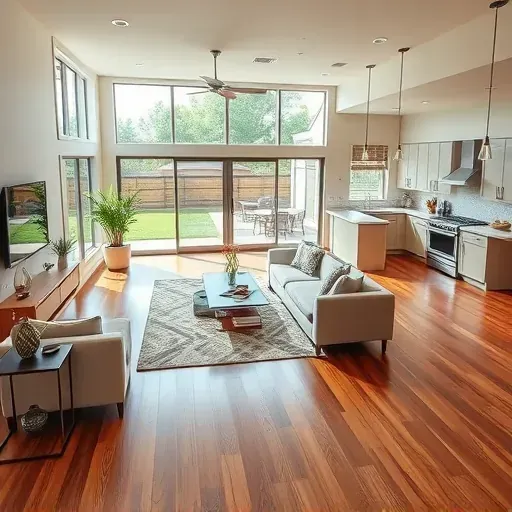 Modern renovated Carrollton, TX home interior with open living, hardwood floors, sleek kitchen, and stylish decor.