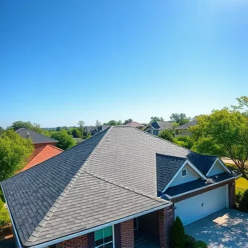 Newly installed high-quality asphalt shingle roof in Arlington TX with vibrant colors, lush greenery, and suburban neighborhood nearby