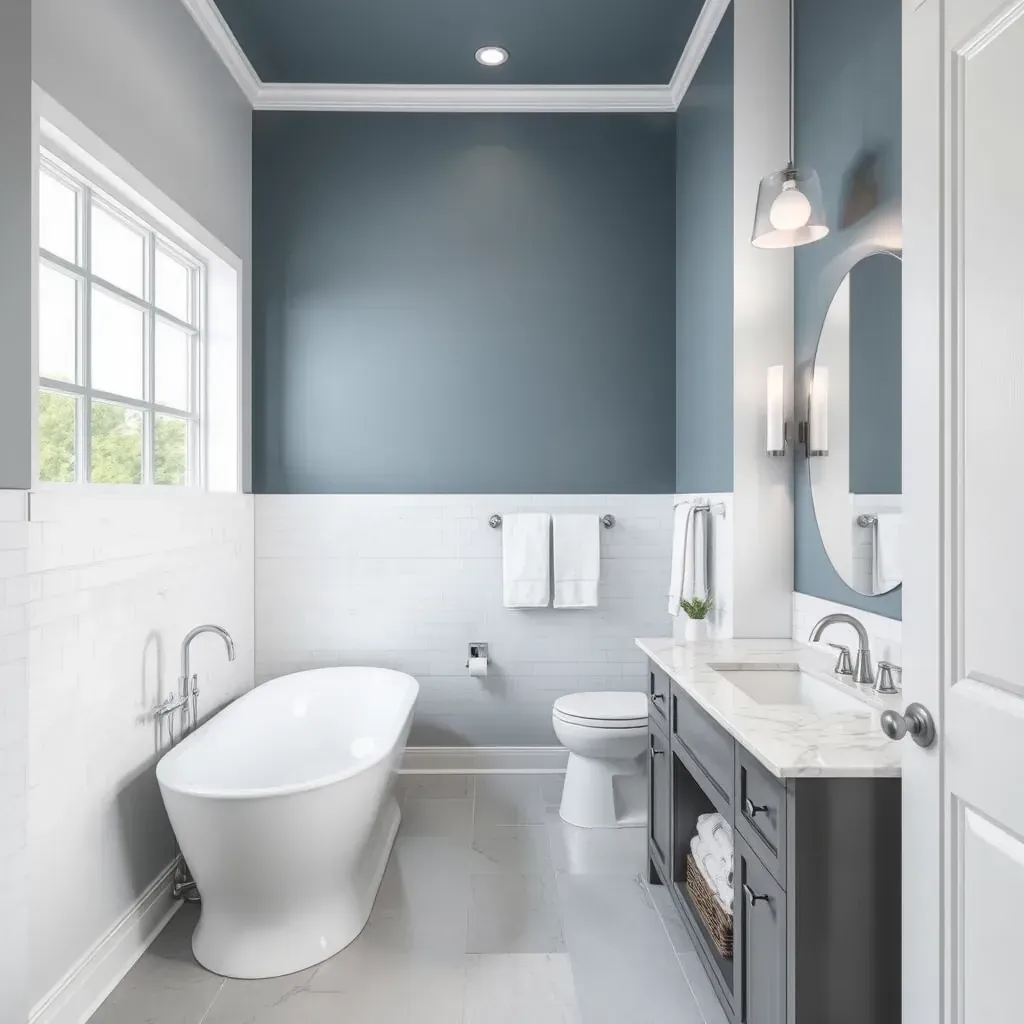 A modern Richardson, TX bathroom in renovation, featuring new tiles, a glass shower, sleek vanity, and renovation tools.