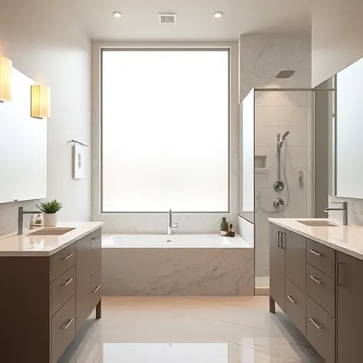 Beautiful Highland Village bathroom remodel featuring marble countertops, glass shower, soaking tub, and elegant design.