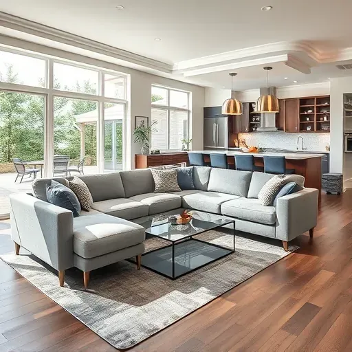 Modern Irving home interior with hardwood floors, granite kitchen, stylish lighting, and landscaped backyard.