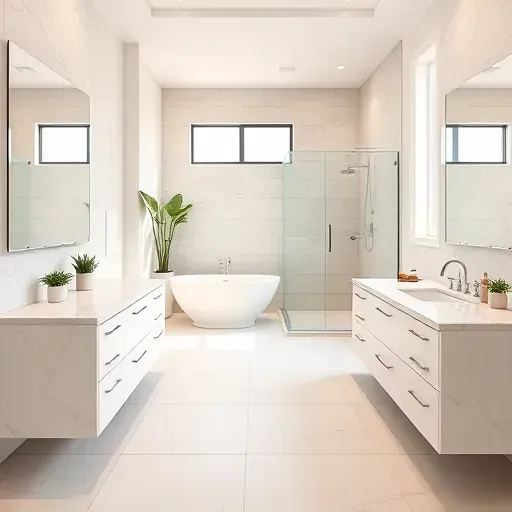 Beautiful renovated Cedar Hill TX bathroom with marble countertops, freestanding tub, glass shower, and natural light