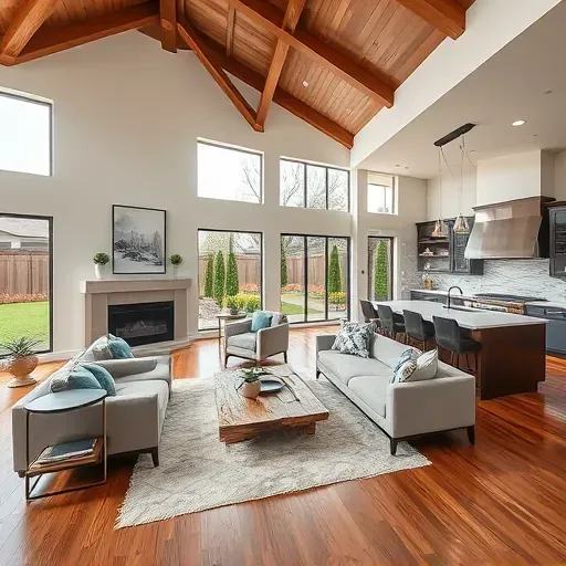 Completed home remodeling in Frisco TX featuring open-concept living space, modern decor, and custom kitchen.