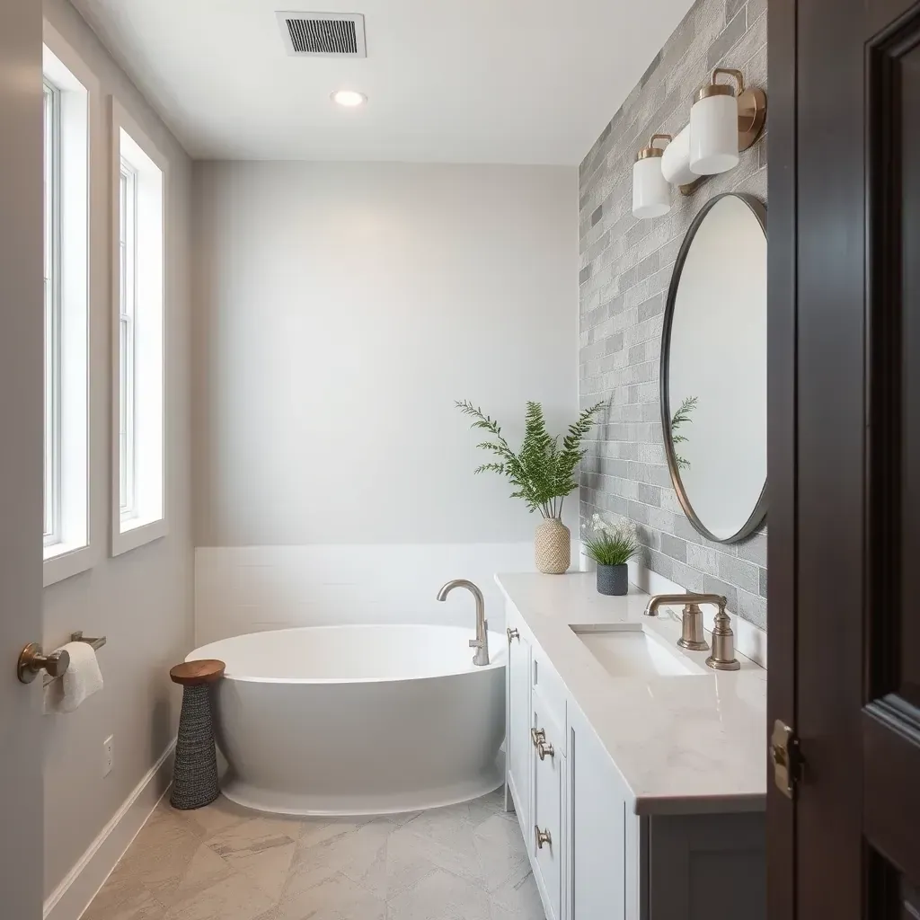 Beautifully remodeled bathroom in McKinney, TX with modern fixtures, sleek tiles, and elegant lighting.