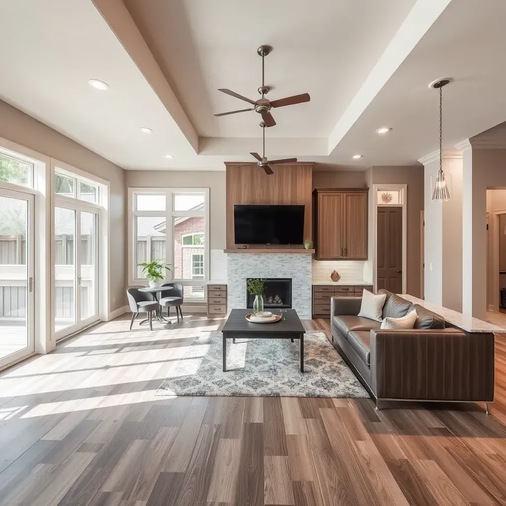Home remodeling in North Richland Hills, TX, with scaffolding, construction equipment, and a modern house under renovation.
