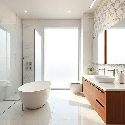 Luxury bathroom remodel in Burleson TX with modern shower, freestanding tub, quartz vanity, and elegant design.
