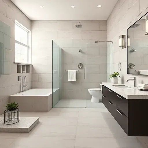 Beautifully remodeled Haltom City bathroom with walk-in shower, freestanding tub, and modern fixtures in natural light.