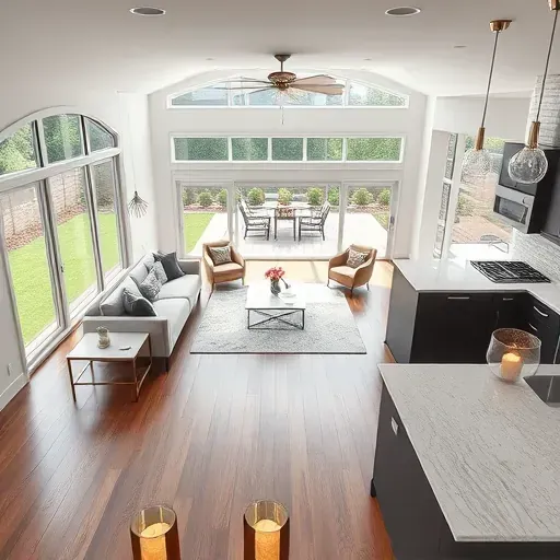 Stunning Addison, TX home remodel featuring a modern kitchen with stone countertops, sleek cabinets, and bright living space