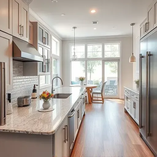 Modern renovated Prosper TX home interior with spacious living room, hardwood floors, sleek furnishings, and open-concept kitchen.