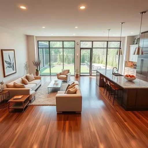 Beautifully remodeled open-concept living space in Trophy Club TX with modern decor, natural light, and elegant finishes.