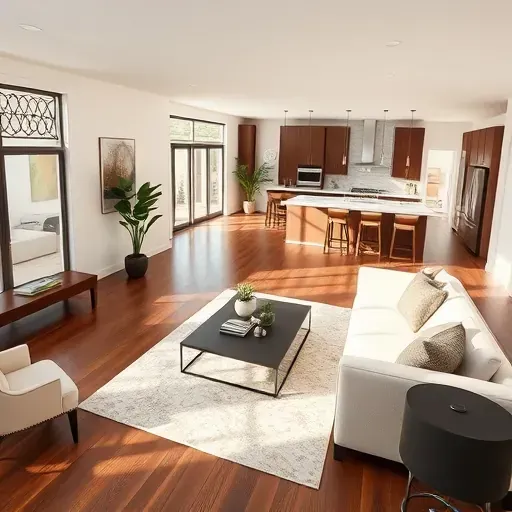Modern kitchen remodel in Denton, TX with dark cabinetry, quartz countertops, and stainless-steel appliances.