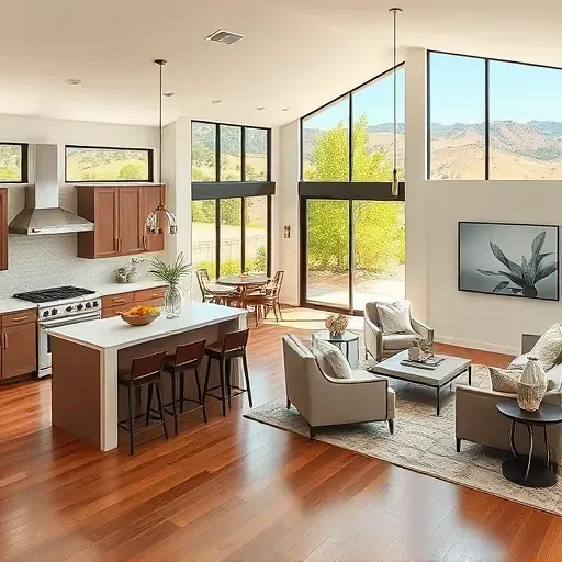 Completed home remodel in North Richland Hills TX featuring a stylish living room and modern kitchen with elegant decor.