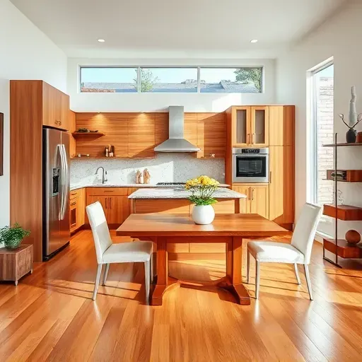 Modern stylish kitchen in Dallas TX with sleek cabinetry, granite countertops, and a warm, inviting atmosphere.