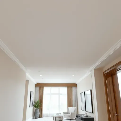 Repaired drywall and ceiling in a modern home with smooth surfaces, clean paint, and seamless blending in a well-lit room