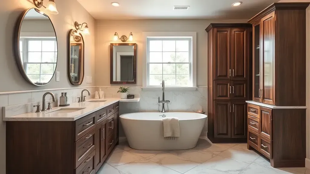 Custom Bathroom Cabinets projects showcasing elegant designs in Arlington, TX
