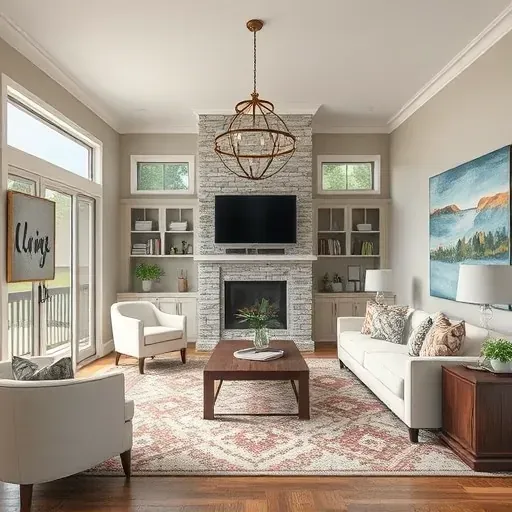 Beautiful finished home remodeling in Arlington, TX, showcasing modern design and craftsmanship, no people present.