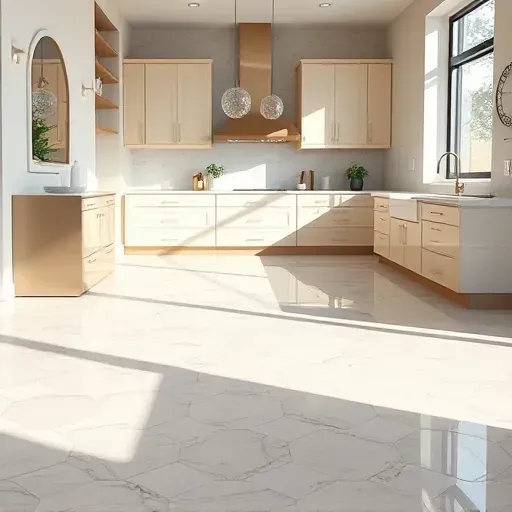 Beautifully installed neutral-toned ceramic and marble tiles in a modern Arlington TX kitchen with expert craftsmanship