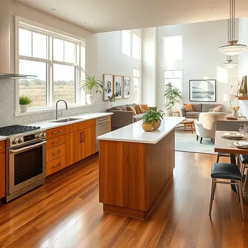 Completed Watauga TX home remodel with modern kitchen, sleek quartz, custom cabinets, stainless appliances, hardwood floors.