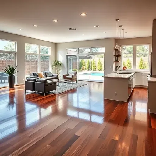 Renovated Grand Prairie TX home interior with open living, modern kitchen, stylish decor, lush backyard, and natural sunlight.