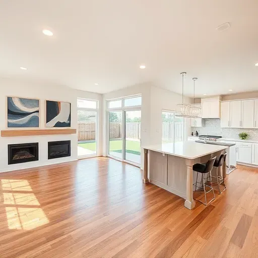 Home remodeling in Arlington TX showcasing a beautifully finished living space with modern decor and design elements.