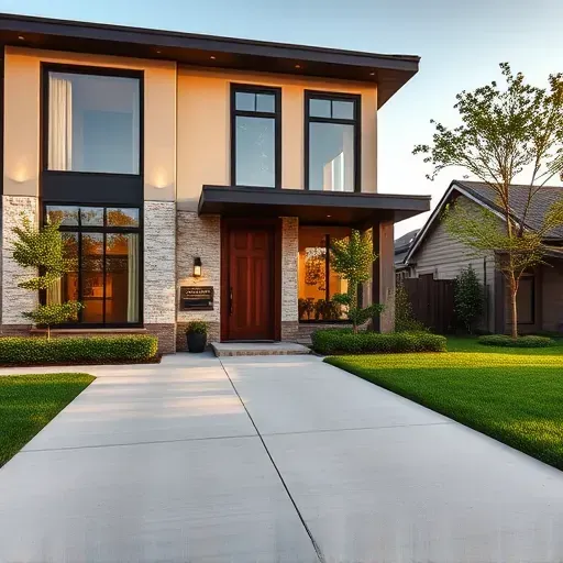 Remodeled Farmers Branch living room with hardwood floors, modern furniture, large windows, and open-concept kitchen.