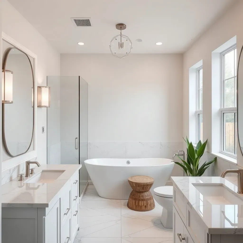 Bathroom remodel in Irving, TX with modern fixtures, sleek tiles, and stylish cabinetry for a fresh look.