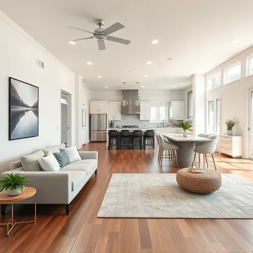Beautiful renovated Watauga, TX home interior with modern living room, sleek furniture, hardwood floors, and a stylish kitchen.