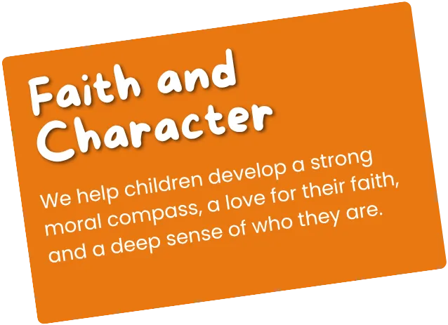 graphic that says faith and character