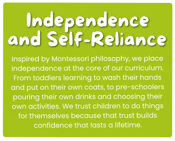 Graphic that says independence and self-reliance