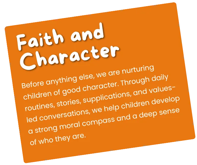 graphic that says faith and character