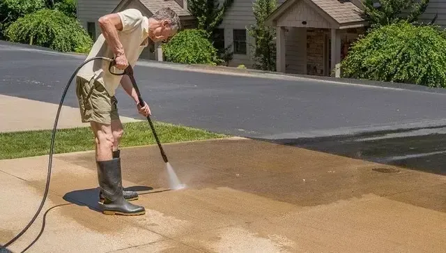 Pressure washing driveway Auckland exterior cleaning