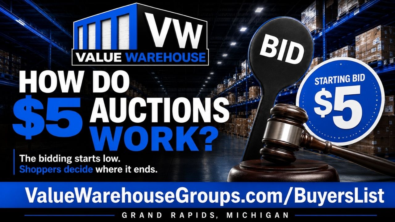 How $5 Auctions Work at Value Warehouse
