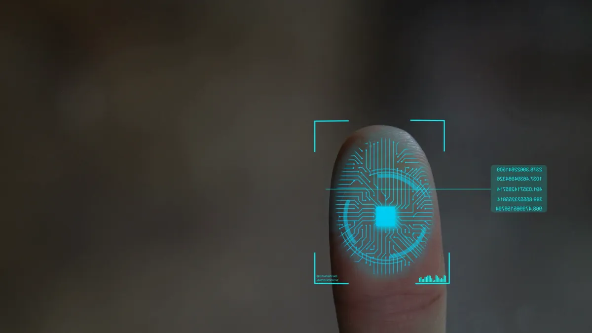 A close up of a spider web on a dark background