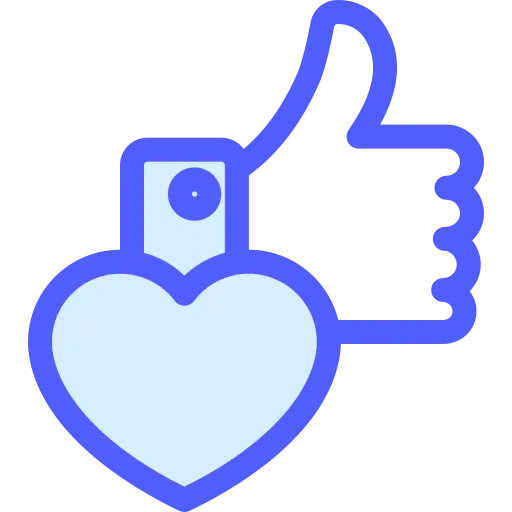 Blue Heart and Thumbs-Up Icon