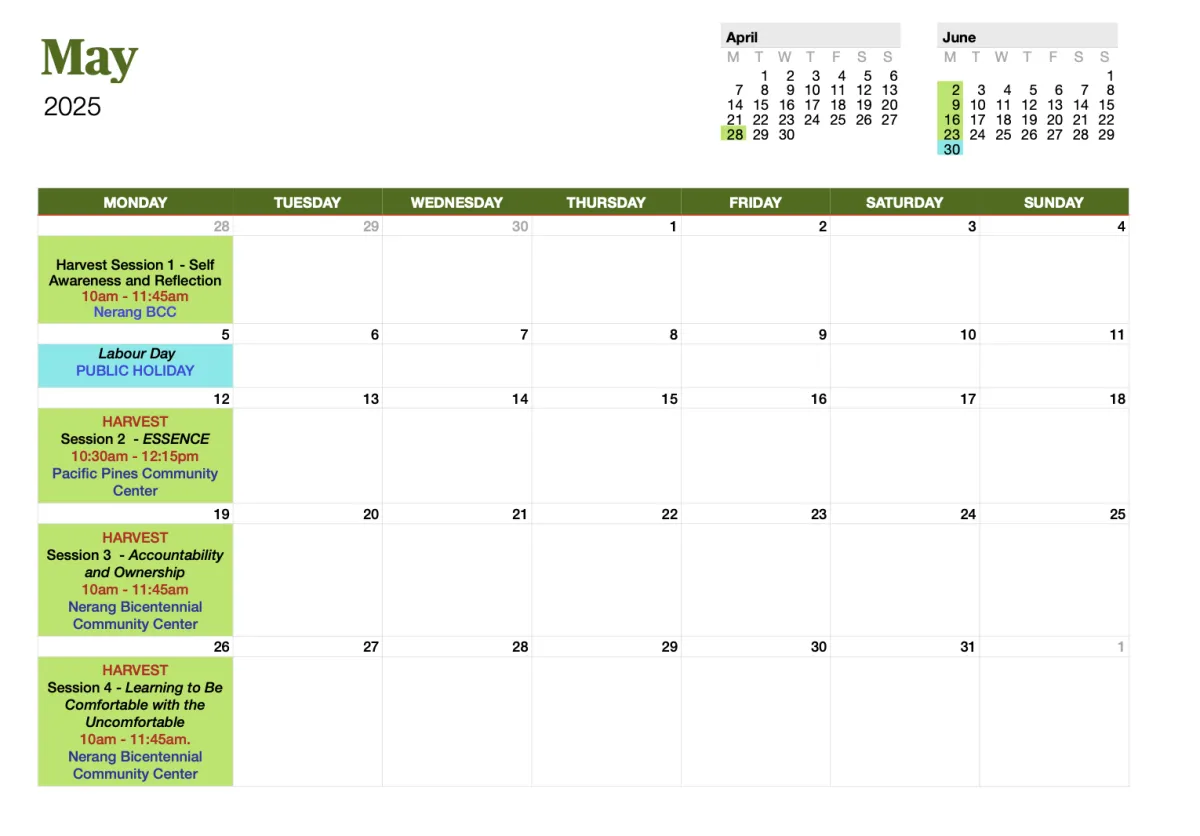 event calendar