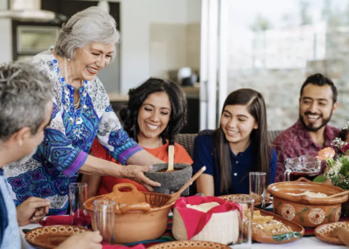 Happy Family Gathered Around Table