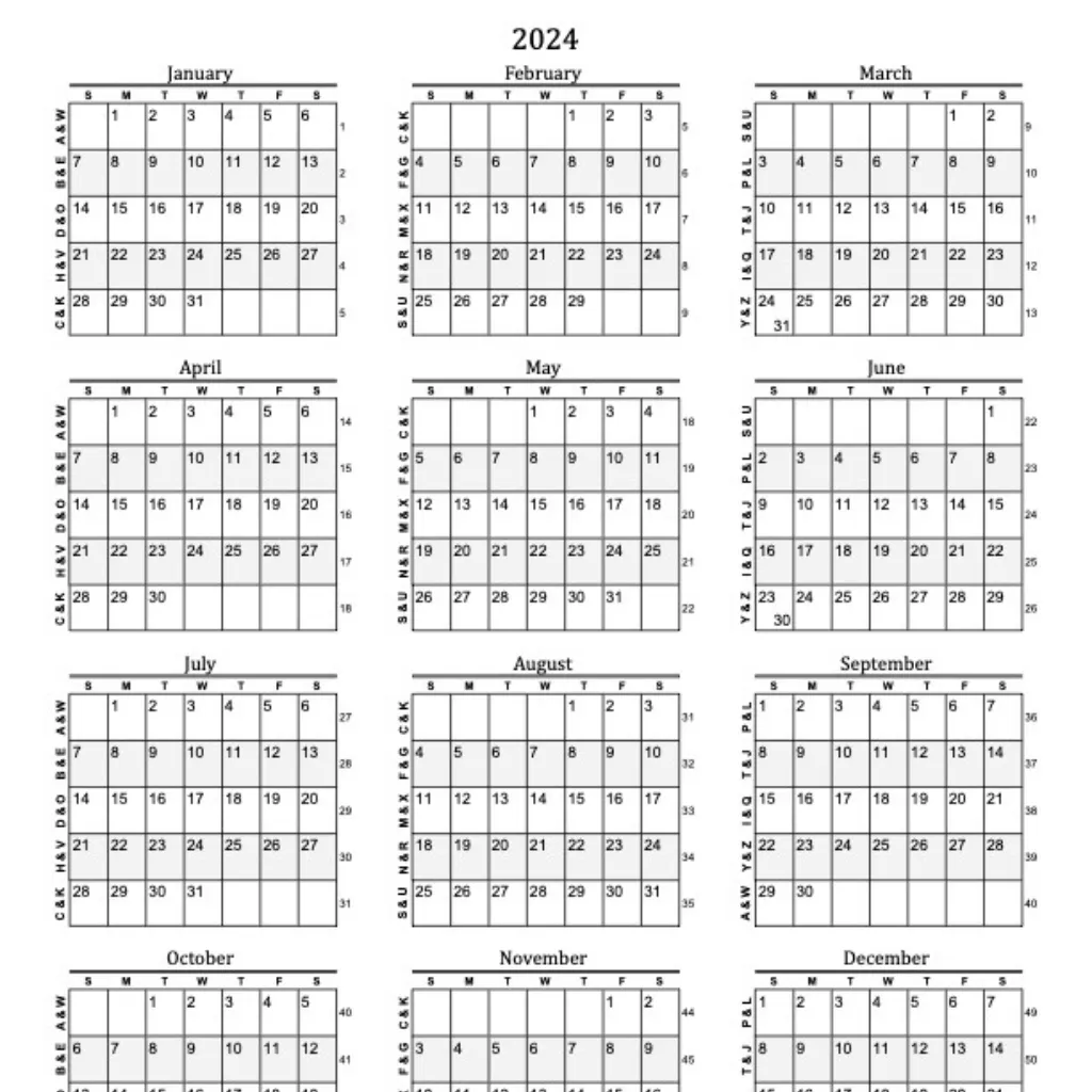 DTD2 2024 Calendar