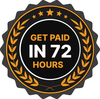Get Paid In 72 Hours Or We Pay You More