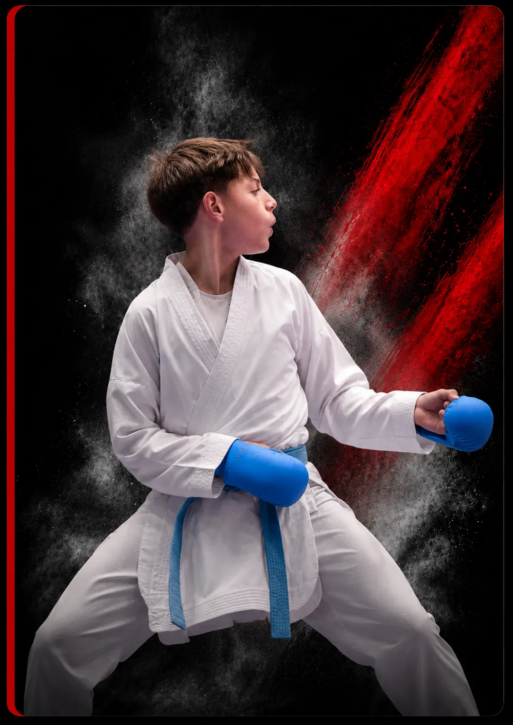 Demostración de técnica de karate