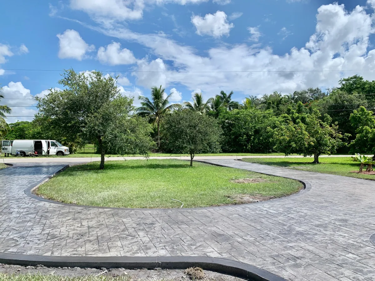 Stamped concrete driveway in Miami Florida by Concrete Designs LLC